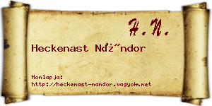 Heckenast Nándor névjegykártya